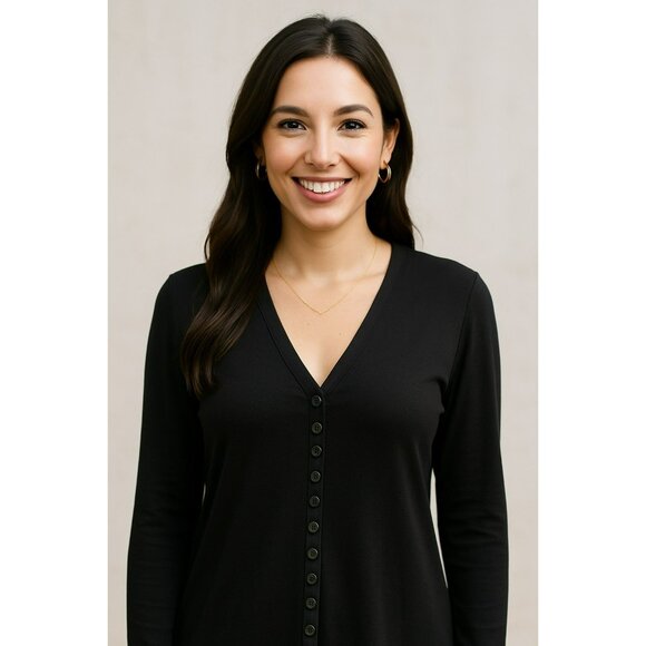 Sympli Womans 12 Tunic Top Draped Long Sleeve  Black - Picture 7 of 11